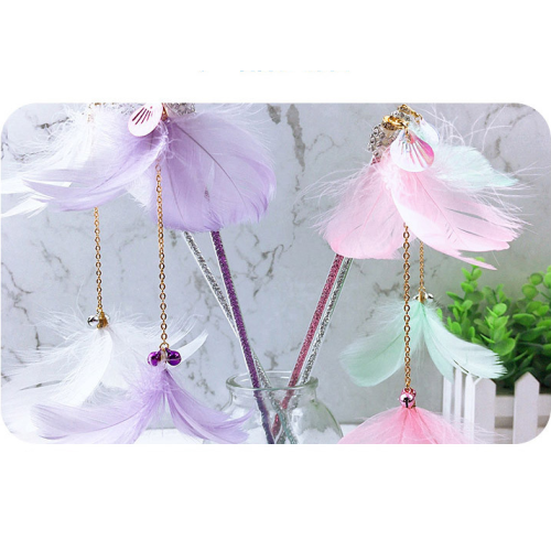 interactive plastic fairy steel ball feather cat teaser